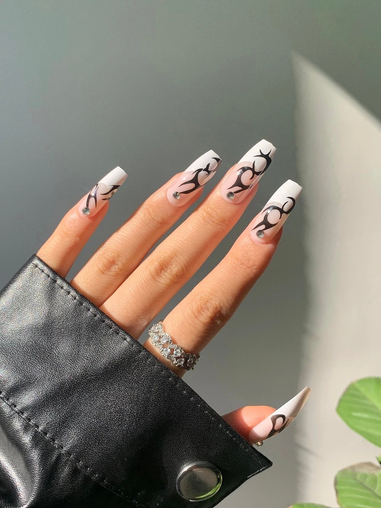 XXL Louis Vuitton Nails, Tapered Square Nails, Pink & White Ombre, 3D  Nail Art