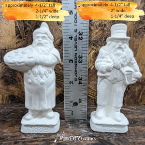 SMALL Ready to Paint Old World Santa Set 1888 and 1912 Collectible Santas Ceramic Bisque DIY Santa Christmas Decor