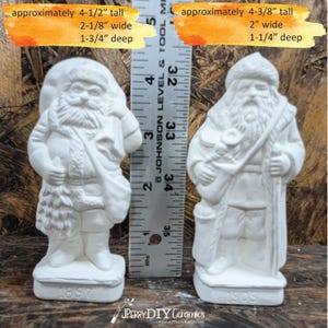 SMALL Ready to Paint Old World Santa Set 1897 and 1909 Collectible Santas Ceramic Bisque DIY Santa Christmas Decor