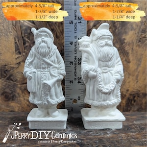 SMALL Ready to Paint Old World Santa Set England and German Collectible Santas Ceramic Bisque DIY Santa Christmas Decor