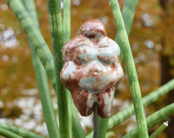 Goddess, Venus of Willendorf, Mother, Garden, Clay, Ceramic, Fertility Deity, Voluptuous, Gift, Plant Sitter, Pottery, Buxom