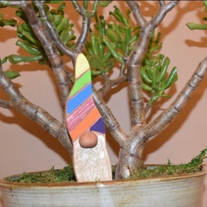 Gay Pride, Rainbow Flag, Gnome, Plant, Garden, Plant Sitter, LGBTQIA, Clay, Pottery, PFlag, Colorful, Gift, Yard Art, Ceramic, Tomte image 4