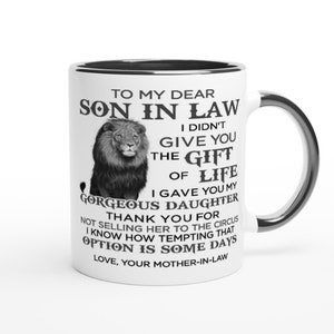 To my son in law black mug