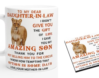 Mug , To my Daughter in Law , free coaster.