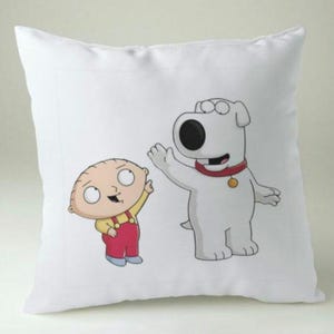 Stewie Griffin avec Brian, des amis pour toujours, un membre de la famille, un oreiller amusant ! Lol