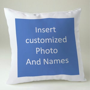 Pillow cushion gift , Customised photos and text print photo size A4