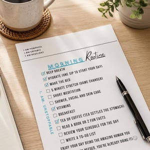 Morning Routine Checklist Printable – Daily Self-care Planner - Etsy ...