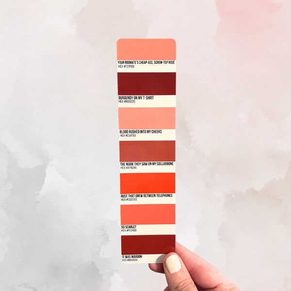 Reader Gift Ideas Swift Bookmark Bookish Swiftie Midnights Bookmark Swift Books Aesthetic Bookmark Color Swatches Maroon Taylor