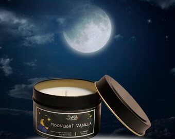 Moonlight Vanilla Scented Candle - 4oz Soy Blend Wax Candle