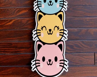 Pastel Kitten Bookmark: Laminated Cat Lover Gift