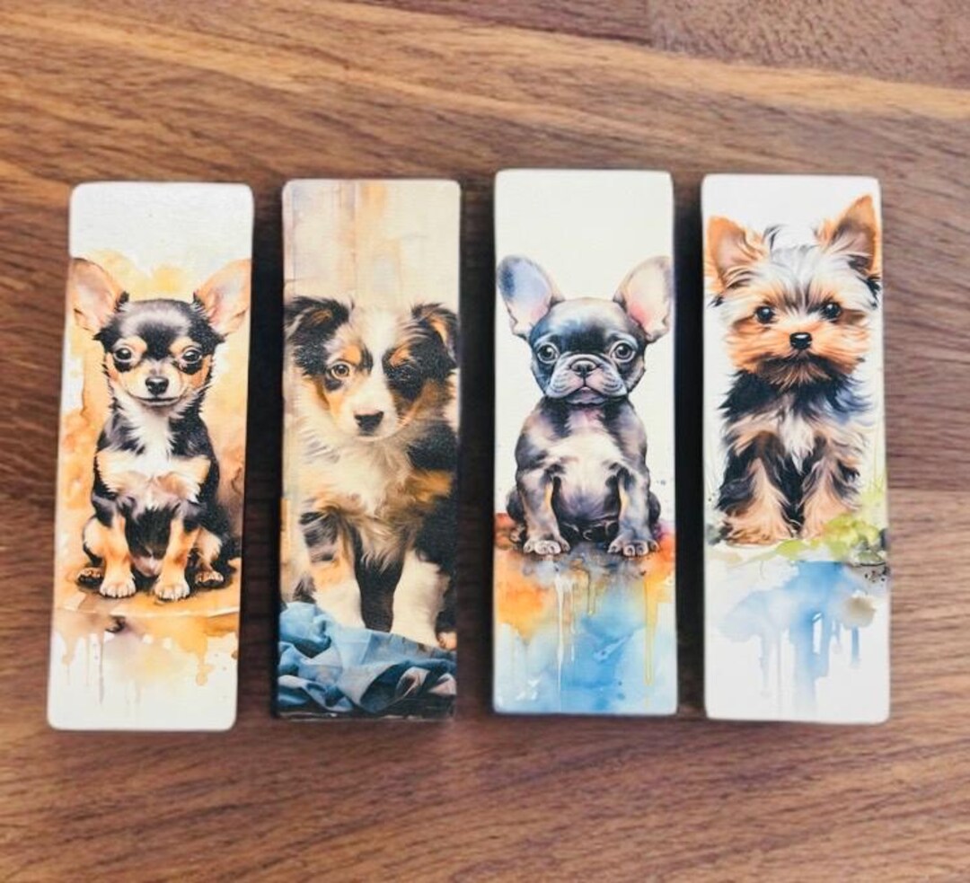 Laminated Puppy Bookmark: Adorable Dog Art (2x6 In) - Etsy