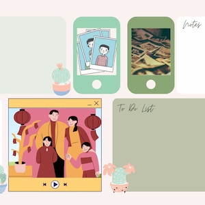 10 páginas Organizador de fondos de escritorio / Planta / Minimalista l Plantillas Canva