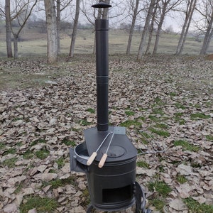 Acheter Réchaud de tente de camp de poêle à bois pliable portatif avec le  tuyau de cheminée pour le chauffage d'abri de tente