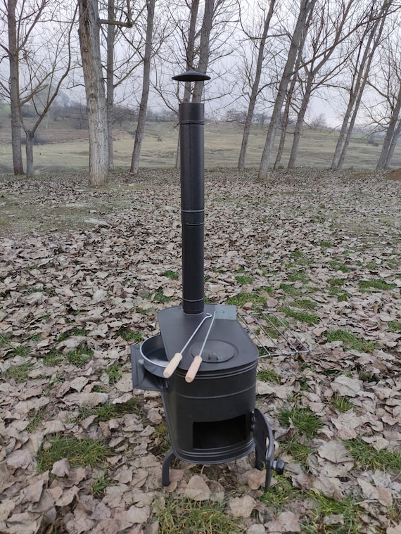 Outdoor Wood & Coal Burning Cast Iron Stove,Tent Stove for Heating Camping  Cooking