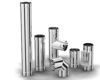 Tubo de chimenea de acero inoxidable de 6 pulgadas, compatible con estufas de leña