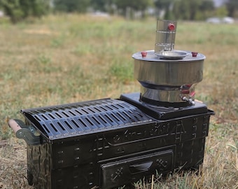 Parrilla de barbacoa Samovar: fogata para acampar y hervidor de agua - 5 litros