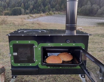 Estufa de leña portátil para camping y patio: calefacción exterior compacta para todas las estaciones.