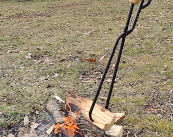 Leñero de hierro forjado para chimenea: herramienta para barbacoa y estufa
