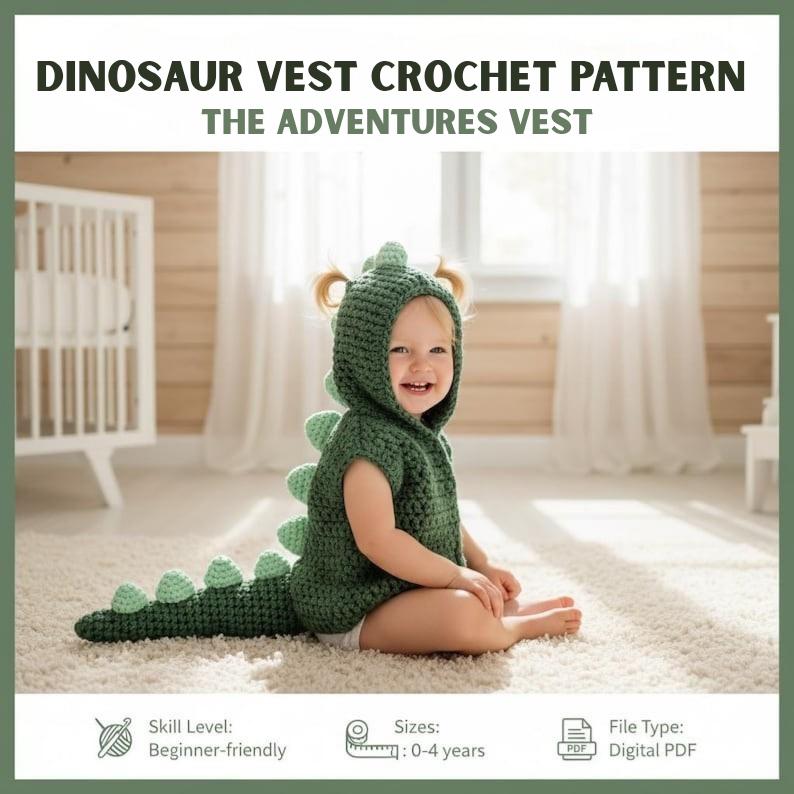 Dinosaur Crochet Sweater Pattern UK