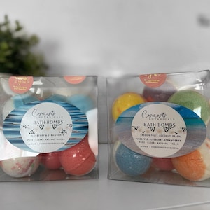 Luxurious 10-Pack Bath Bombs - Blueberry, Strawberry & Mixed Scents - Enriched with Shea Butter and Sea Salt