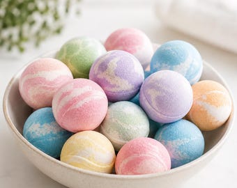 Lot de 10 mini bombes pour le bain • Beurre de karité • Parfums de fruits assortis