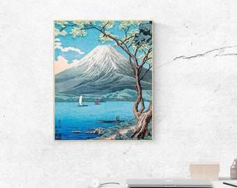 Printable Wall Art Botanical Printable Mindfulness Gift for Positive Energy Mount Fuji from Lake Yamanaka print