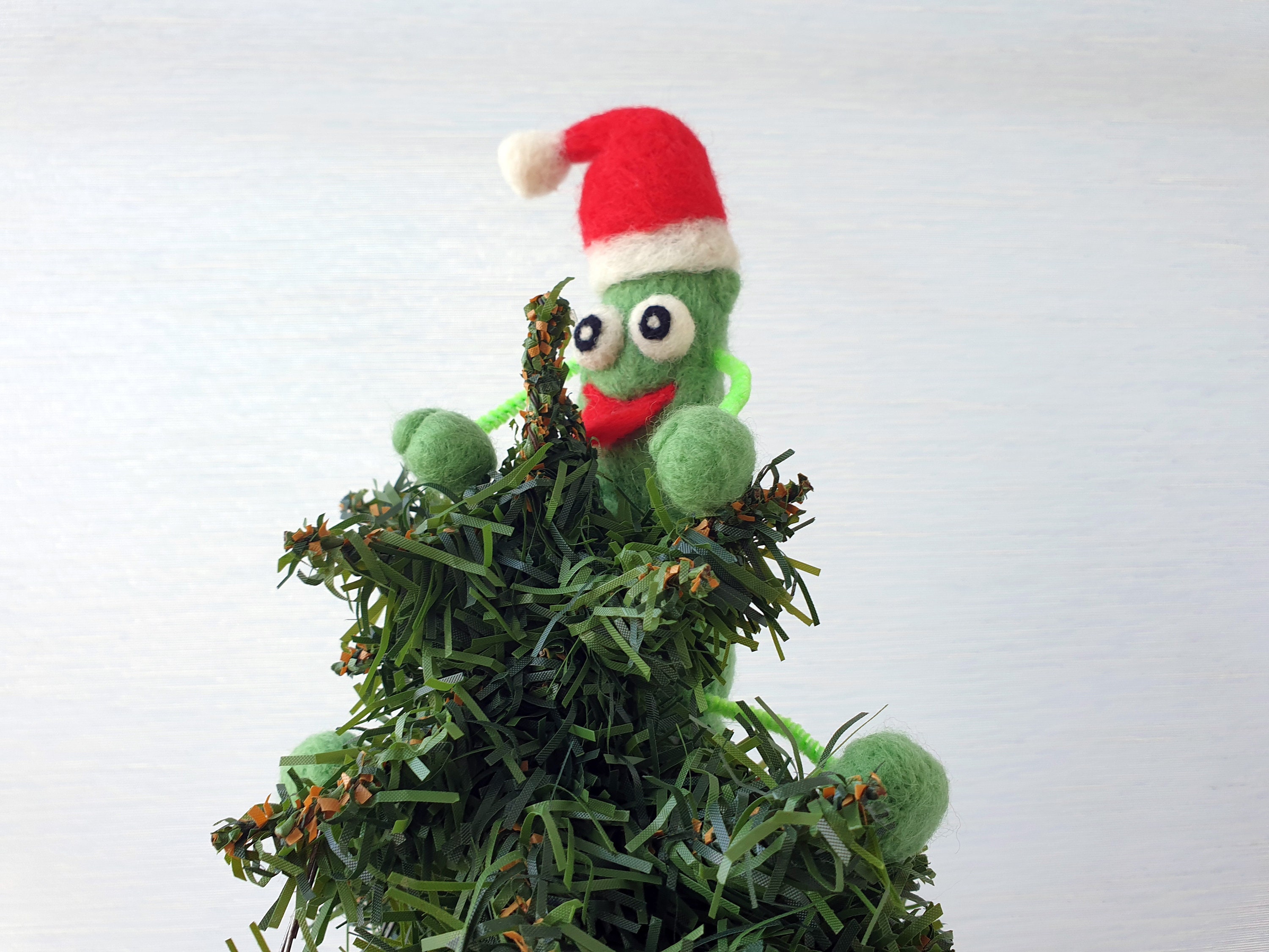 Christmas Tree Topper Felted Bigfoot Vintage Christmas Ornament