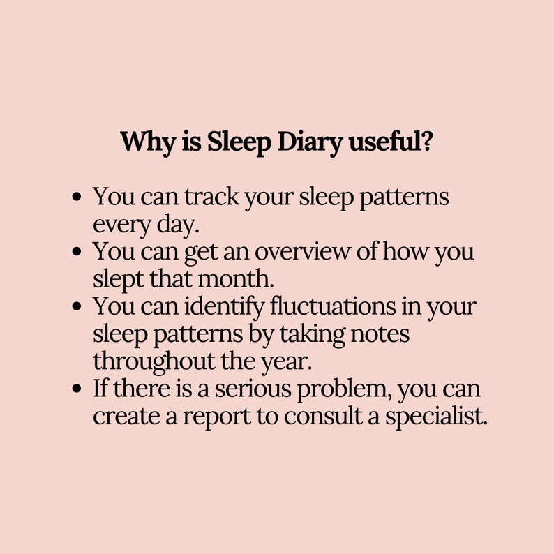 Example Sleep Diaries 2024 Sleep Tracker: Printable Sleep Diary Template (PDF) - Etsy