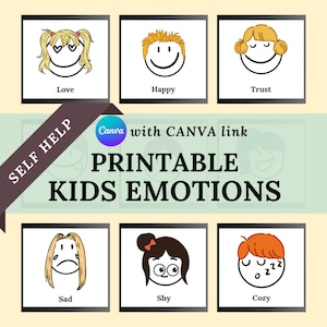 Cartões de emoções para impressão - Emoções infantis - Flashcards - Cartas de jogar - Flashcards pré-escolares - Flashcards para crianças - Psicólogos infantis