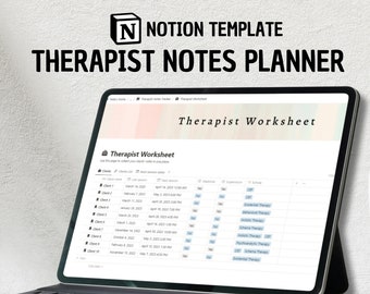 Notion Therapist Notes - Notes Template - Therapy Worksheet - Therapist Diary - Therapist Gift - Therapist Notes - Therapist Planner 2024