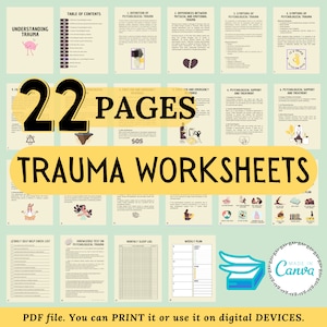 Trauma Processing Worksheet: PTSD Coping Skills, Mental Health (PDF Pattern)