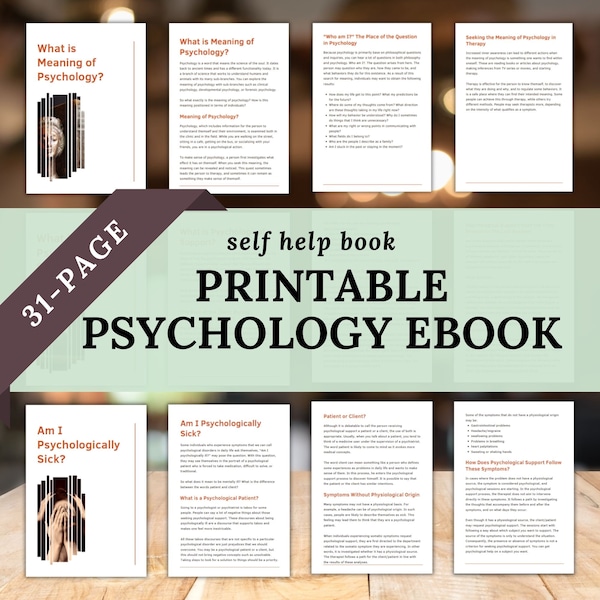 Printable Psychology eBook - Psychology Books - Psychological Health - Digital Ebook - Psychological Support - Mental Health Self Help