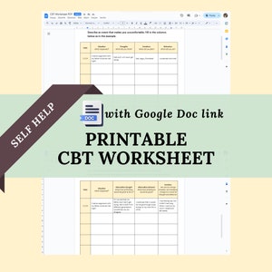 Editable CBT Worksheet: Self-Assessment & Coping Skills (Printable PDF)