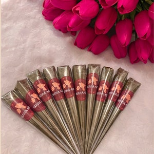 Set of (Two) Organic Henna Cones (30g), Temporary Henna Tattoo, Reddish Brown, Natural Mehendi 100%