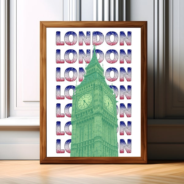 London Travel Print Wall Art, Travel Poster, Home Décor, Travel Lover Gift, Travel Poster, living room décor, City Art