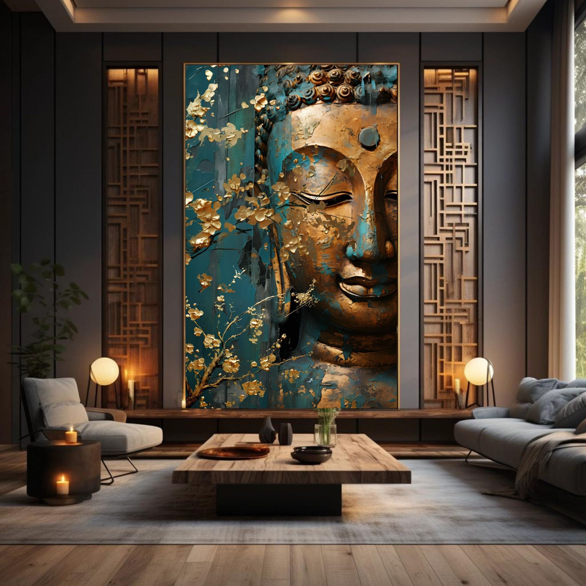 Buddha Wall Art, Spiritual Wall Art, Buddha Painting Large Wall Art ...