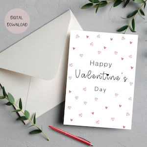 Carte de Saint-Valentin, carte de voeux d'amour, cartes petits coeurs, carte imprimable, téléchargement numérique instantané, cadeau de la Saint-Valentin, pour petit ami, pour elle