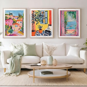 Henri Matisse Colorful Gallery Wall, Mid Century 3 Piece Wall Art Set, Poster Bundle, Digital Download