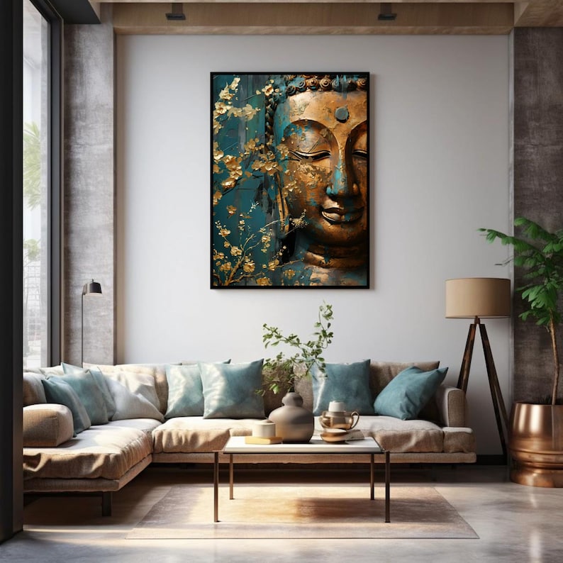 Buddha Wall Art, Spiritual Wall Art, Buddha Painting Large Wall Art ...