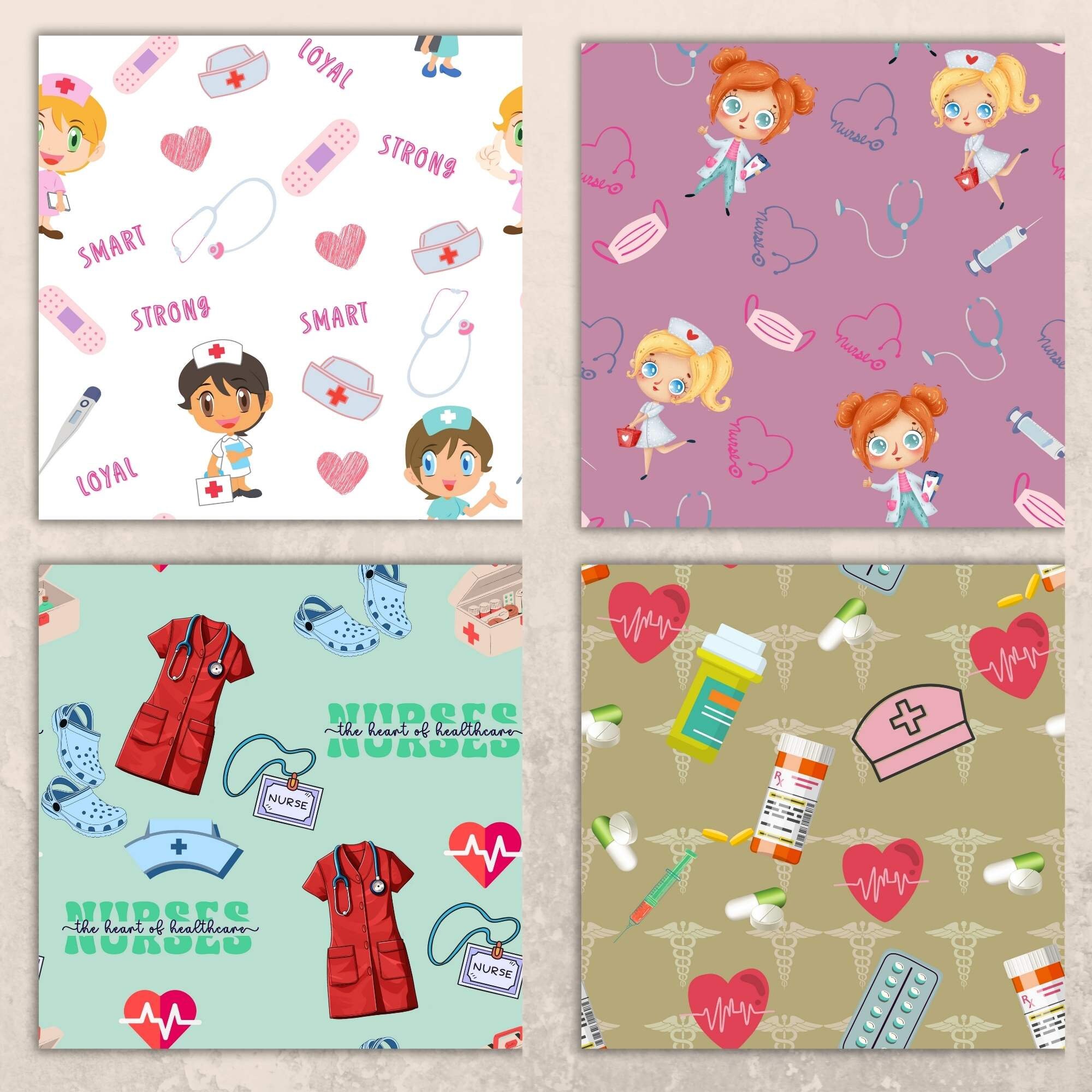 Nurse Seamless Pattern, Pediatric Nurse Oncology Gift, New Nurse ...