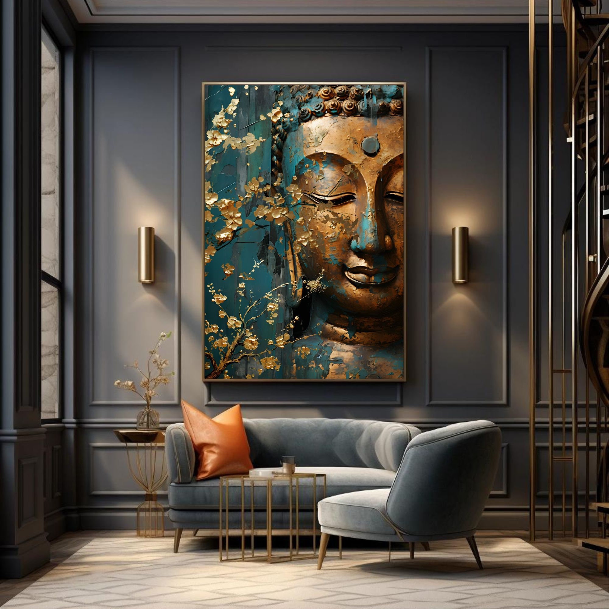 Buddha Wall Art, Spiritual Wall Art, Buddha Painting Large Wall Art ...