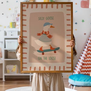 Silly Goose on the Loose – Whimsical Printable Wall Art for Kids Room or Nursery