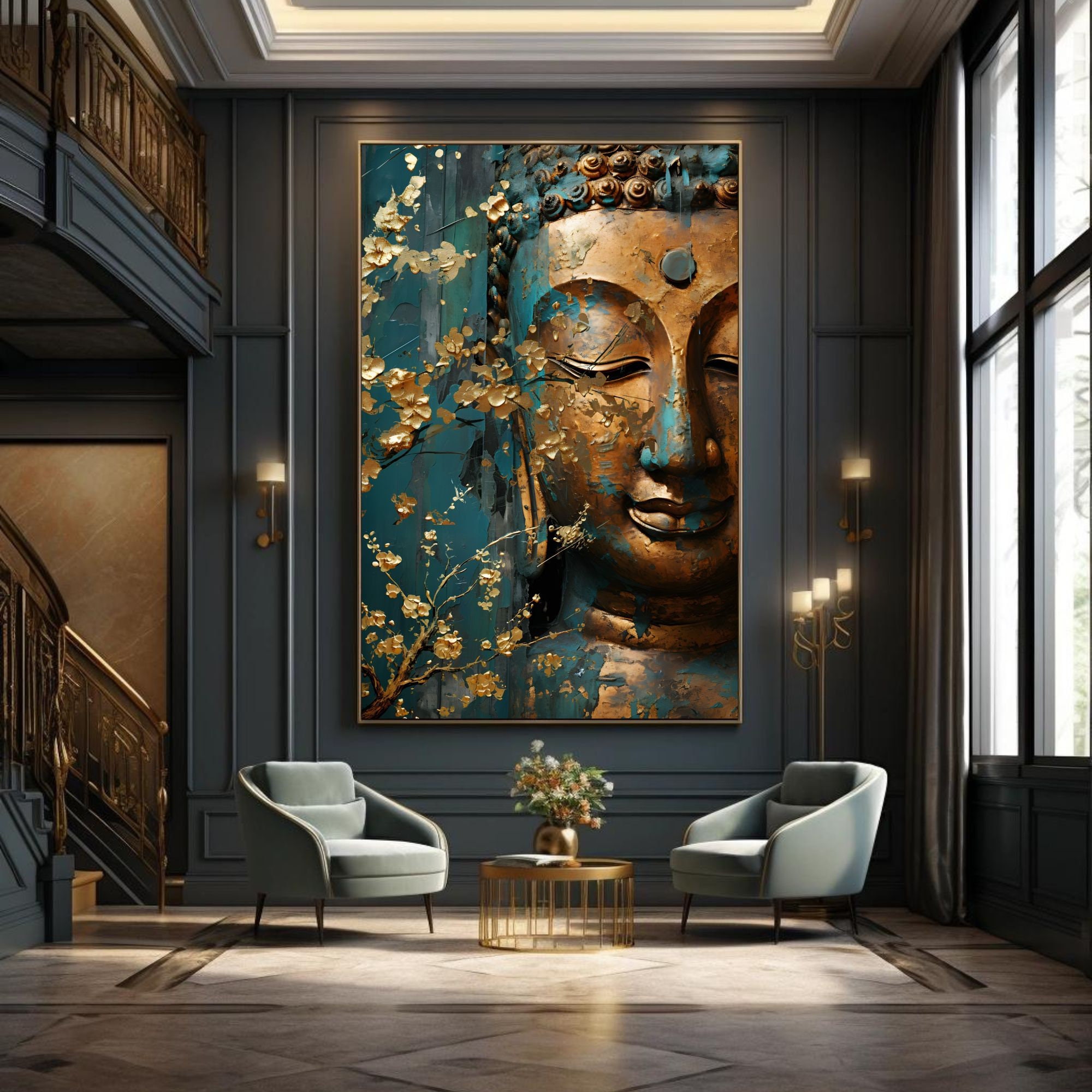 Buddha Wall Art, Spiritual Wall Art, Buddha Painting Large Wall Art ...