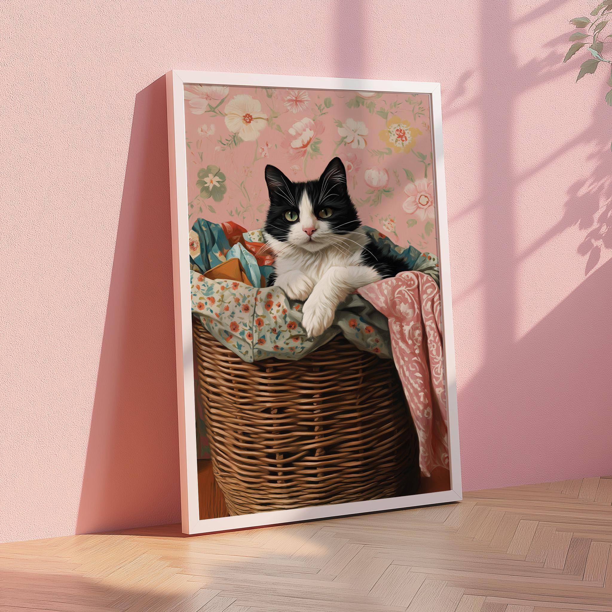 Cat Laundry Room Wall Art, Tuxedo Cat Painting Gifts, Mud Room Art - Etsy