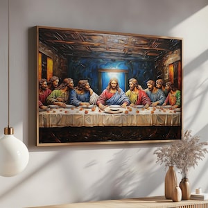 The last Supper Wall Art, Modern Christian Art, Jesus Art, Bible Wall Art, Scripture Wall Art
