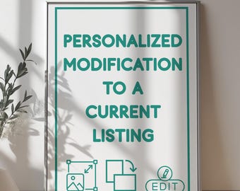 Custom Edit Add-On | Personalized Changes to Wall Art | Resize, Color Change, Orientation Adjustment | Digital Print Customization