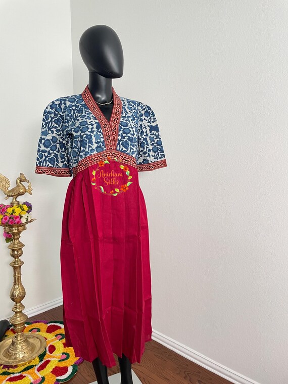 cotton ajrakh dress Okhai "Indus" Cotton Ajrakh Dress Okhaistore