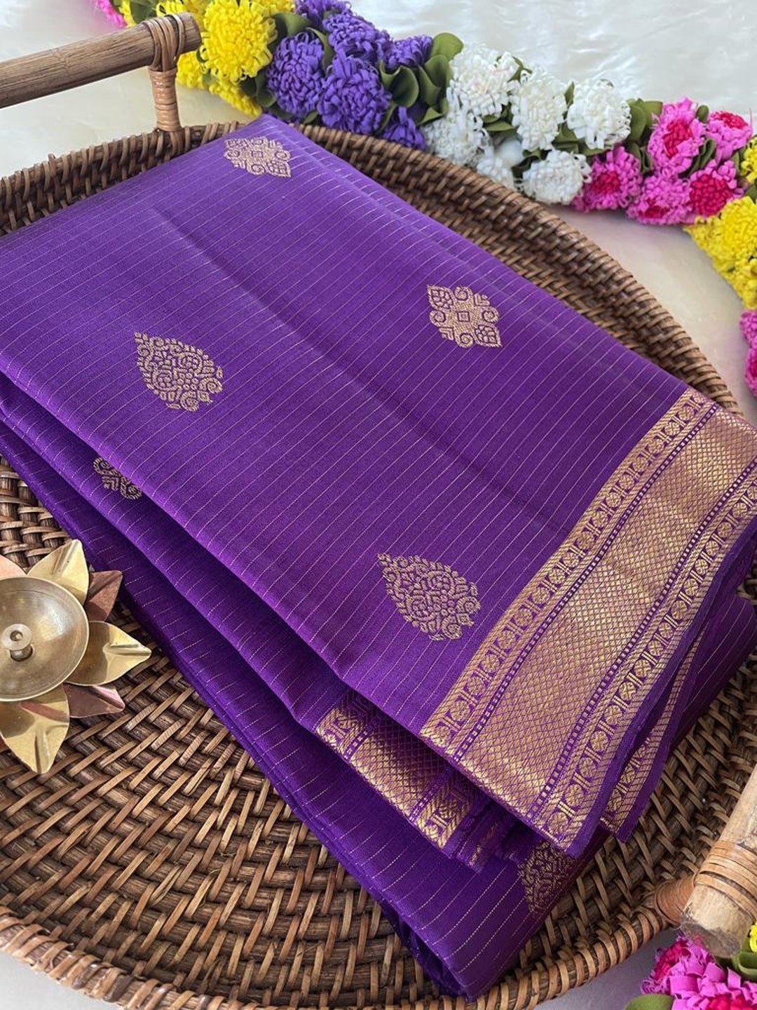 dark-purple-zari-line-kanchi-pure-silk-saree-etsy