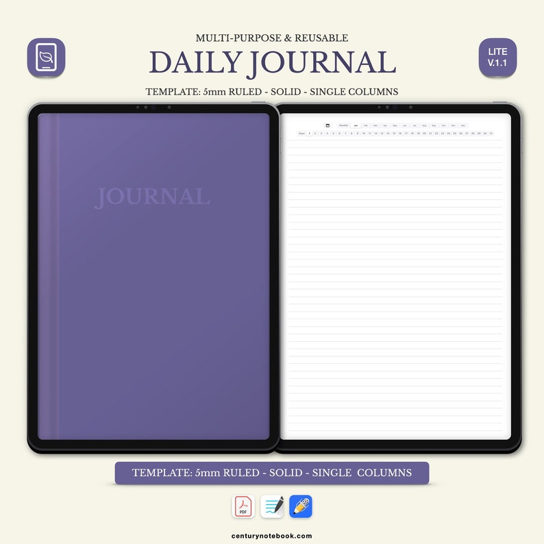 Digital Daily Journal Goodnotes Journal Diary Journal 365 Etsy