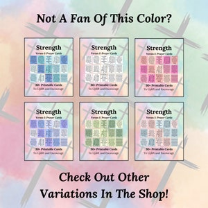 30 Strength Themed Bible Verses, With 6 Prayer Cards Included 30 ...